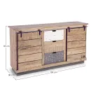Lounge Sideboard in Mango Wood and Steel with 2 Doors and 3 Drawers - Sinfony Viadurini