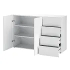 Lounge Sideboard 2 Doors 4 Drawers in Arched Glossy White Wood - Sabine Viadurini