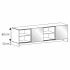 Lounge Sideboard 2 Ceramic Doors and Smoked Glass Structure Made in Italy - Sciocca Viadurini