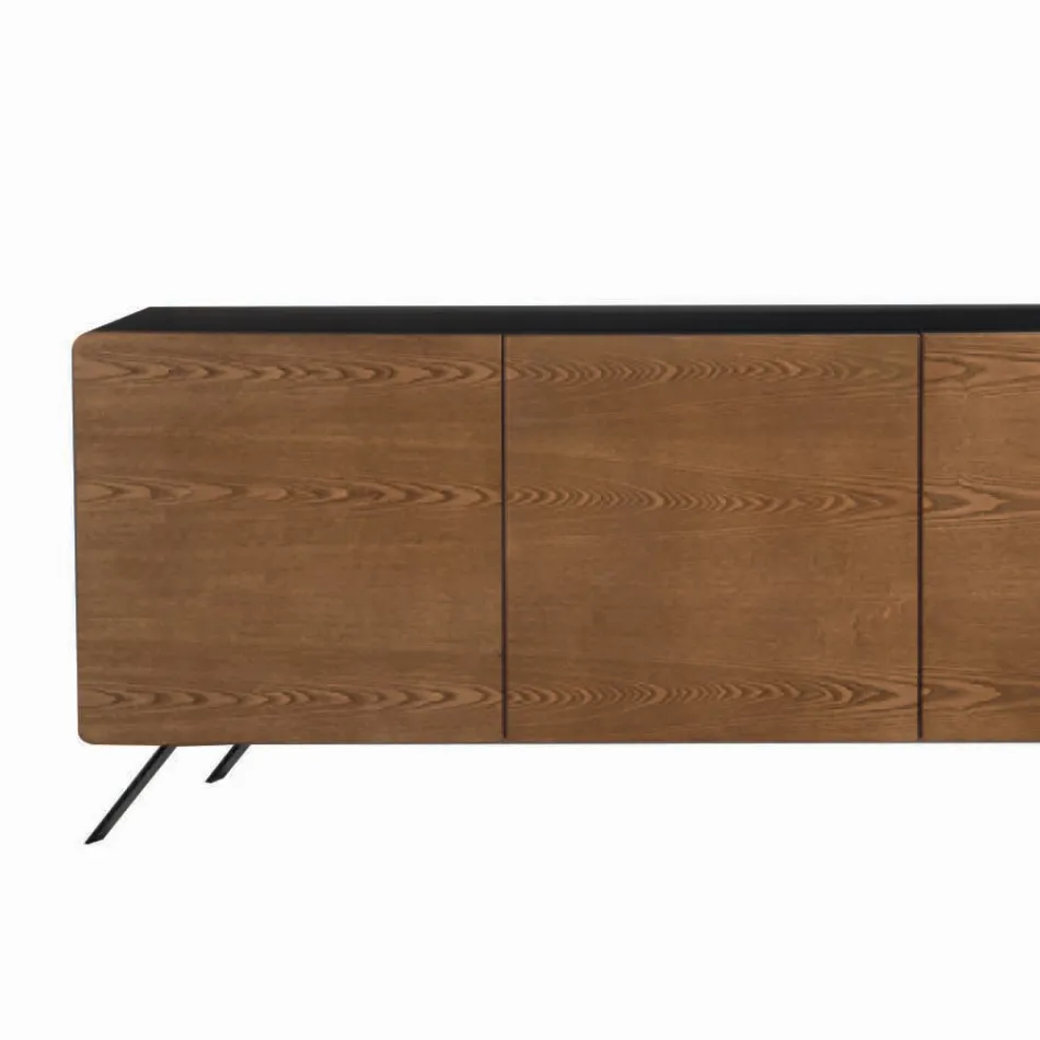 Lounge Sideboard in Mdf and Solid Wood 2 or 3 Doors Made in Italy - Chamber Viadurini