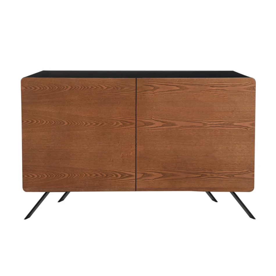 Lounge Sideboard in Mdf and Solid Wood 2 or 3 Doors Made in Italy - Chamber Viadurini