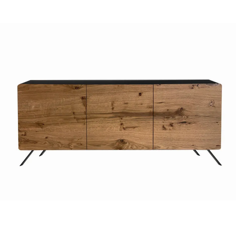Lounge Sideboard in Mdf and Solid Wood 2 or 3 Doors Made in Italy - Chamber Viadurini