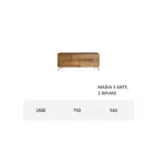 Lounge Sideboard in Mdf and Solid Wood 2 or 3 Doors Made in Italy - Chamber Viadurini