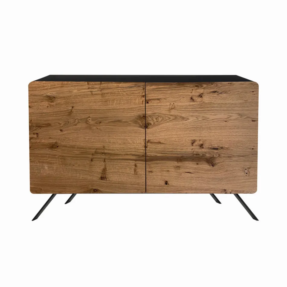 Lounge Sideboard in Mdf and Solid Wood 2 or 3 Doors Made in Italy - Chamber Viadurini
