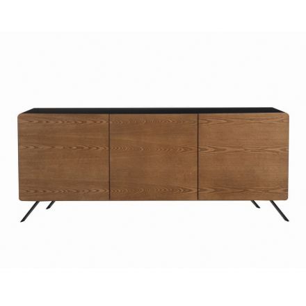 Lounge Sideboard in Mdf and Solid Wood 2 or 3 Doors Made in Italy - Chamber Viadurini