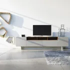 Lounge Sideboard in Grey Mdf with Oak Case Made in Italy - Giuditte Viadurini
