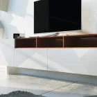 Lounge Sideboard in Grey Mdf with Oak Case Made in Italy - Giuditte Viadurini