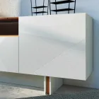 Lounge Sideboard in Grey Mdf with Oak Case Made in Italy - Giuditte Viadurini