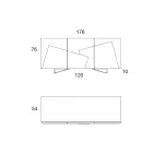 Lounge sideboard in lacquered MDF 3 doors with ceramic inserts - Imperio Viadurini