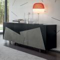 Lounge Sideboard in Lacquered Mdf 3 Doors with Ceramic Inserts - Imperio