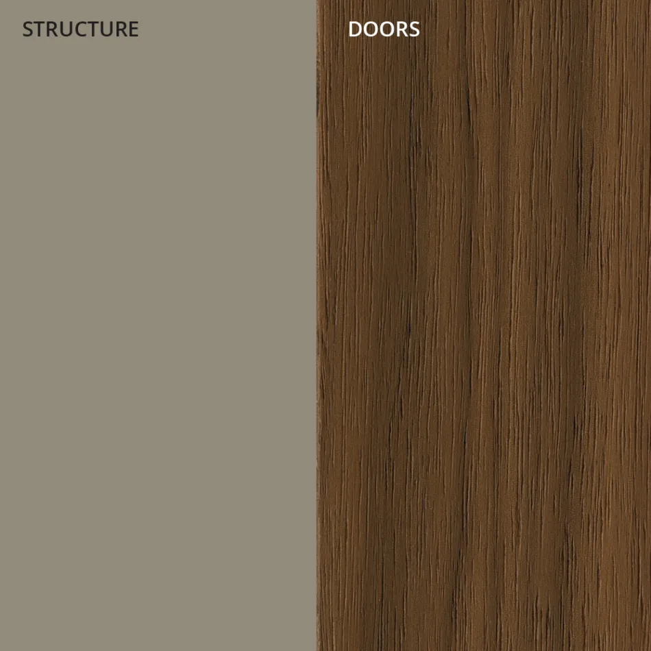 Lounge sideboard in lacquered MDF 3 doors with silk-screened inlays - Saronno Viadurini