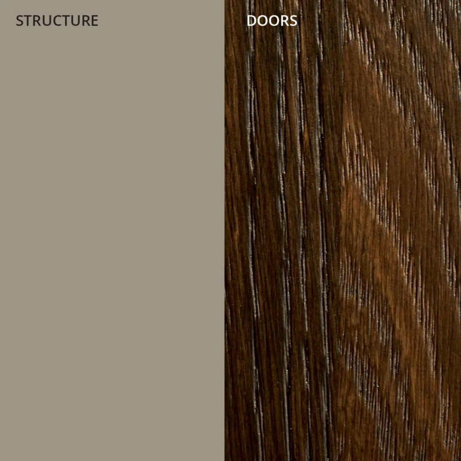 Lounge sideboard in lacquered MDF 3 doors with silk-screened inlays - Saronno Viadurini