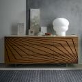 Lounge Sideboard in Lacquered Mdf 3 Doors with Screen Printed Inlays - Saronno