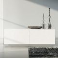 Lounge sideboard in White Lacquered Mdf with Bas-relief Made in Italy - Acqua