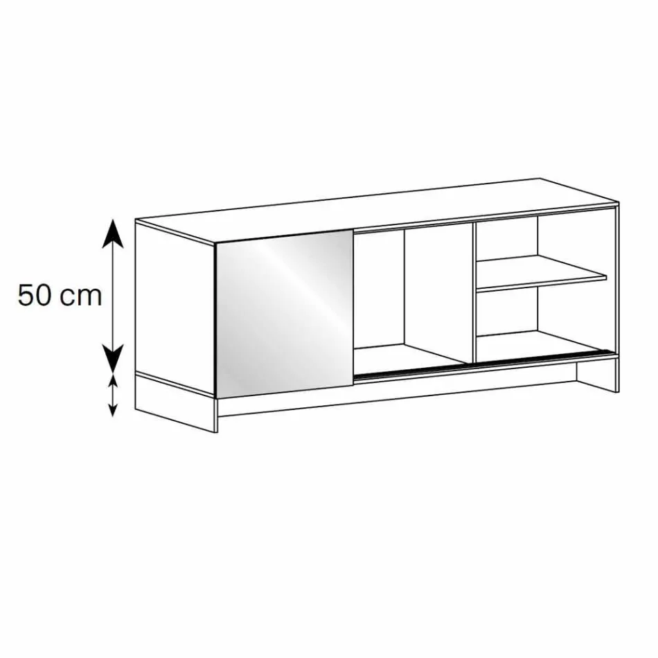 Smoked Glass Lounge Sideboard with Bronze Mirror Door Made in Italy - Silly Viadurini