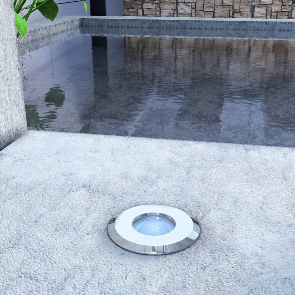 Marker 2W Led Outdoor Round Spotlight in 316 Stainless Steel, 4 Pieces - Solina Viadurini