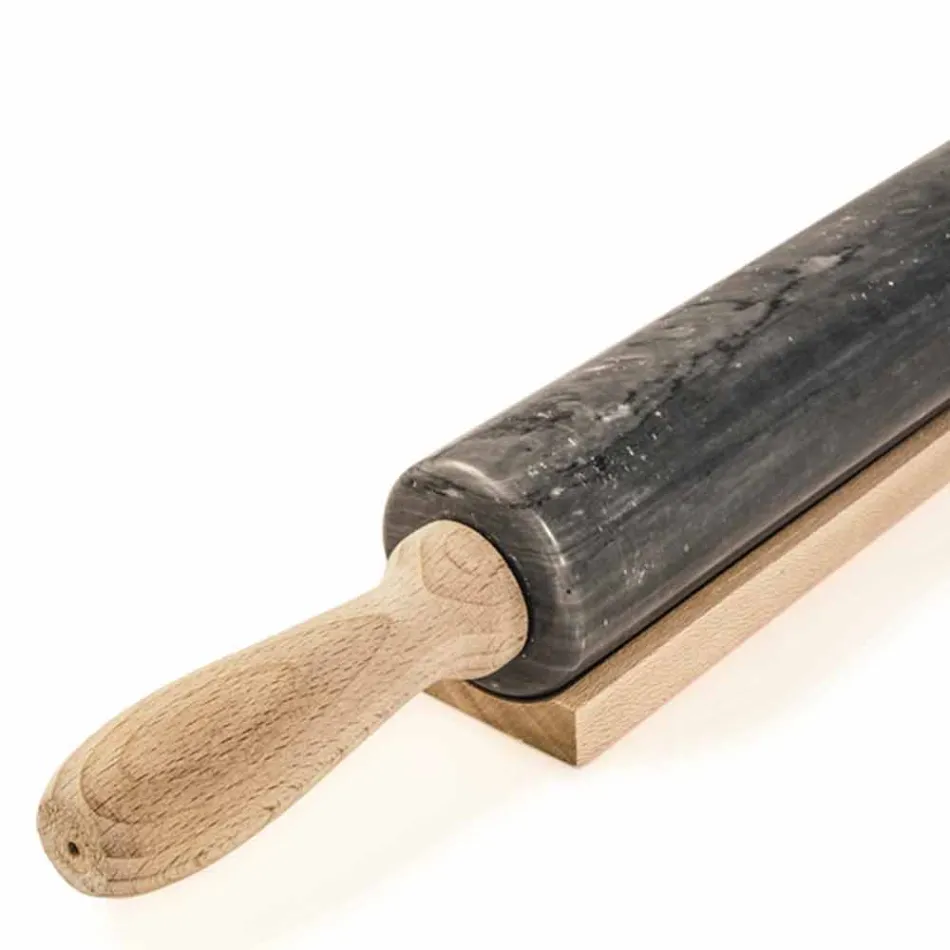 Marble Rolling Pin with Wooden Handles Made in Italy - Senni Viadurini