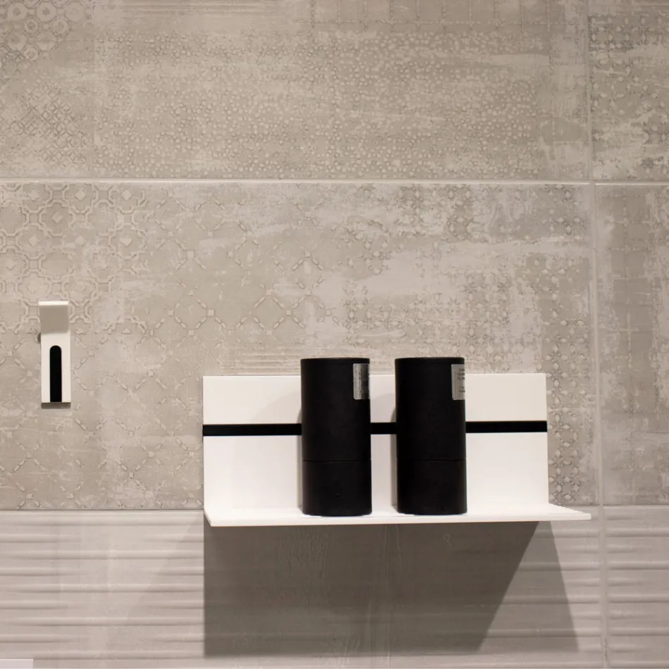 White Corian Wall Shelf L 35 or L 60 cm Made in Italy Quality - Elono Viadurini