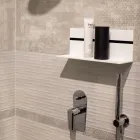 White Corian Wall Shelf L 35 or L 60 cm Made in Italy Quality - Elono Viadurini