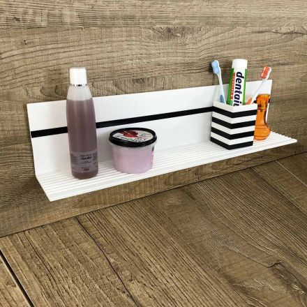 White Corian Wall Shelf L 35 or L 60 cm Made in Italy Quality - Elono Viadurini