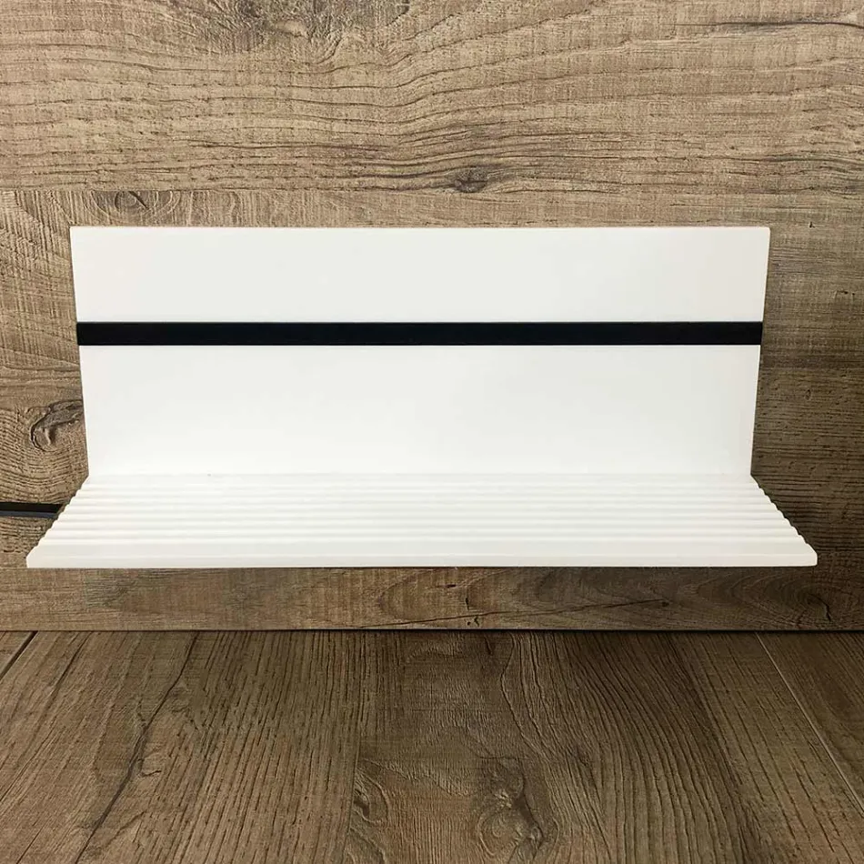 White Corian Wall Shelf L 35 or L 60 cm Made in Italy Quality - Elono Viadurini