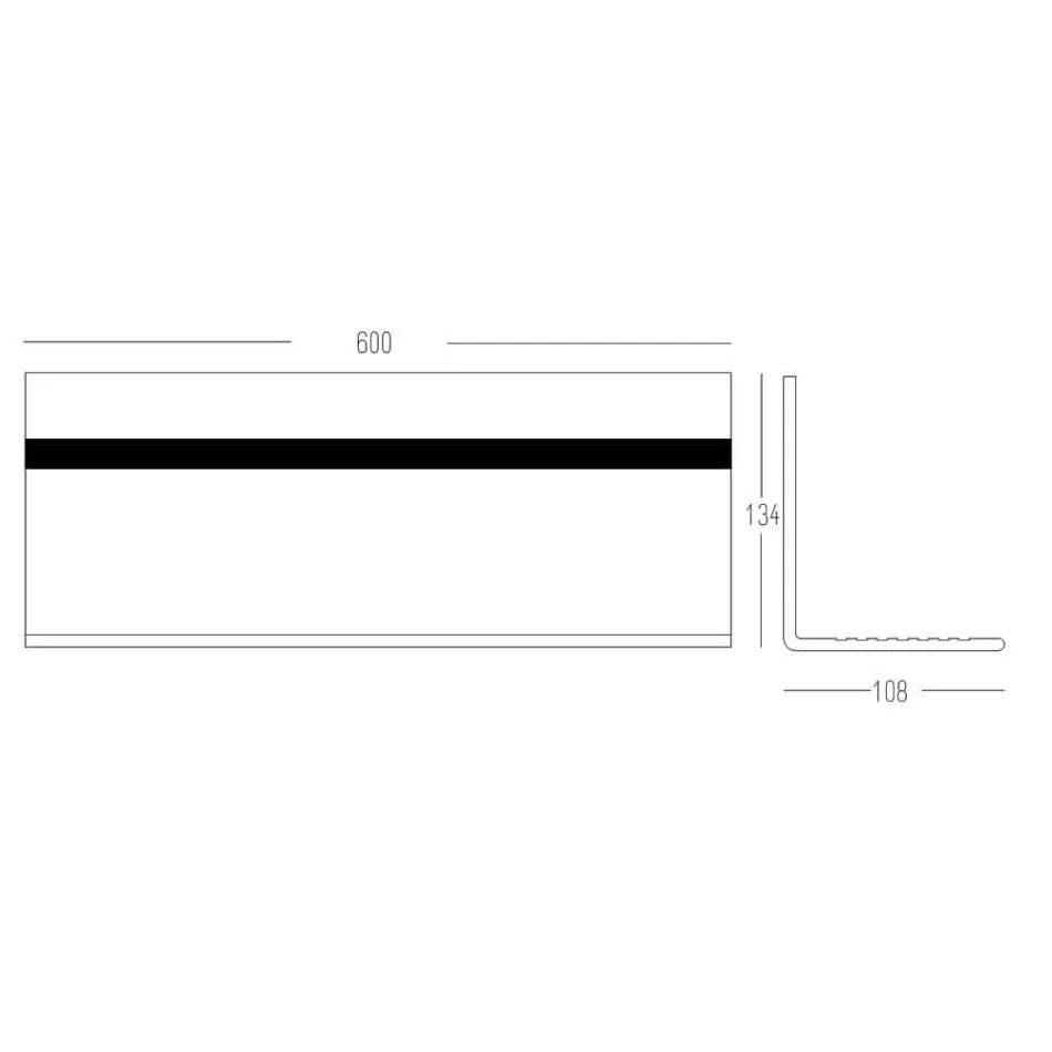 Wall Shelf in White Corian or with Black Insert 350 or 600 cm - Elono Viadurini