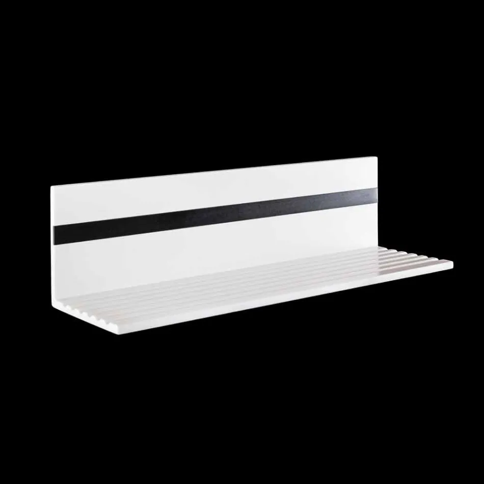 Wall Shelf in White Corian or with Black Insert 350 or 600 cm - Elono Viadurini