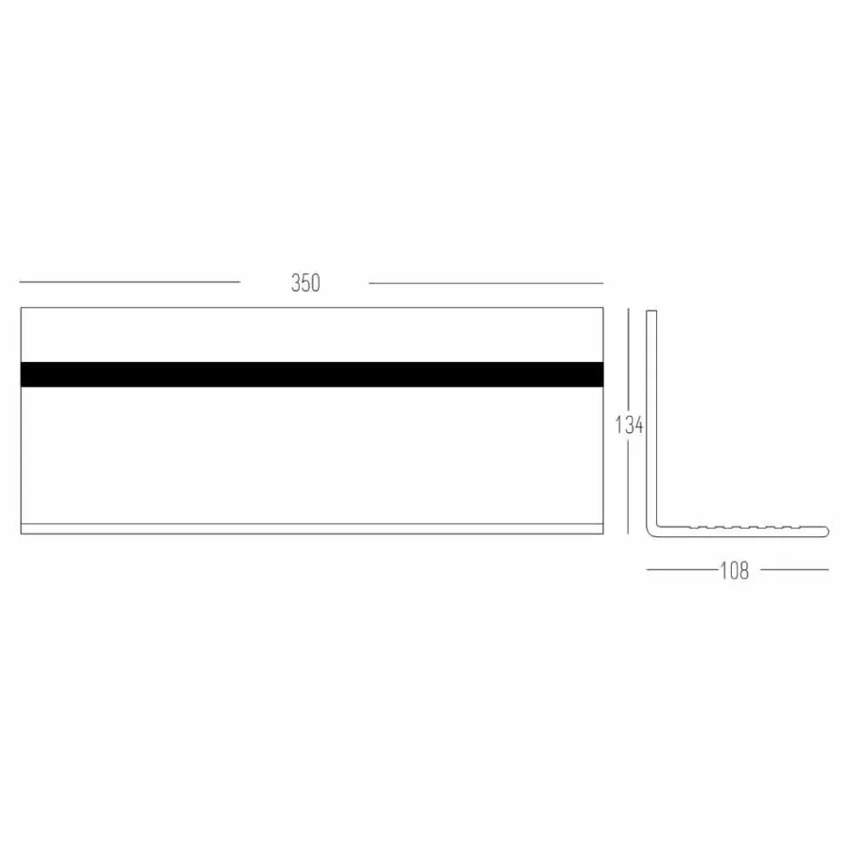Wall Shelf in White Corian or with Black Insert 350 or 600 cm - Elono Viadurini