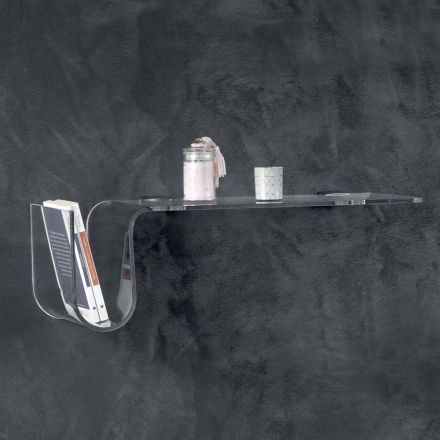 Design Shelf in Transparent Acrylic Crystal Made in Italy - Teride Viadurini