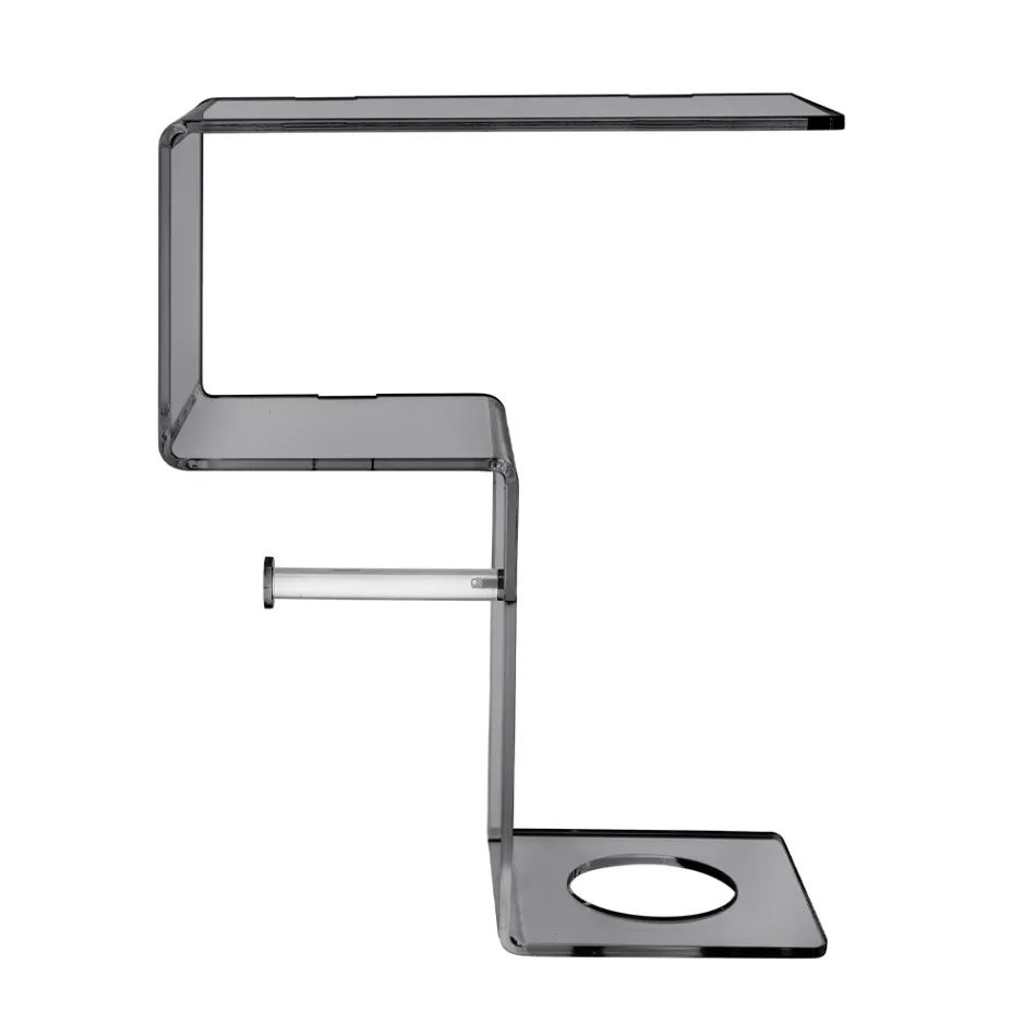 Bathroom Shelf with Roll Holder and Toilet Brush Holder Made in Italy - Scrooge Viadurini
