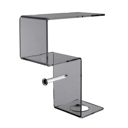 Bathroom Shelf with Roll Holder and Toilet Brush Holder Made in Italy - Scrooge Viadurini