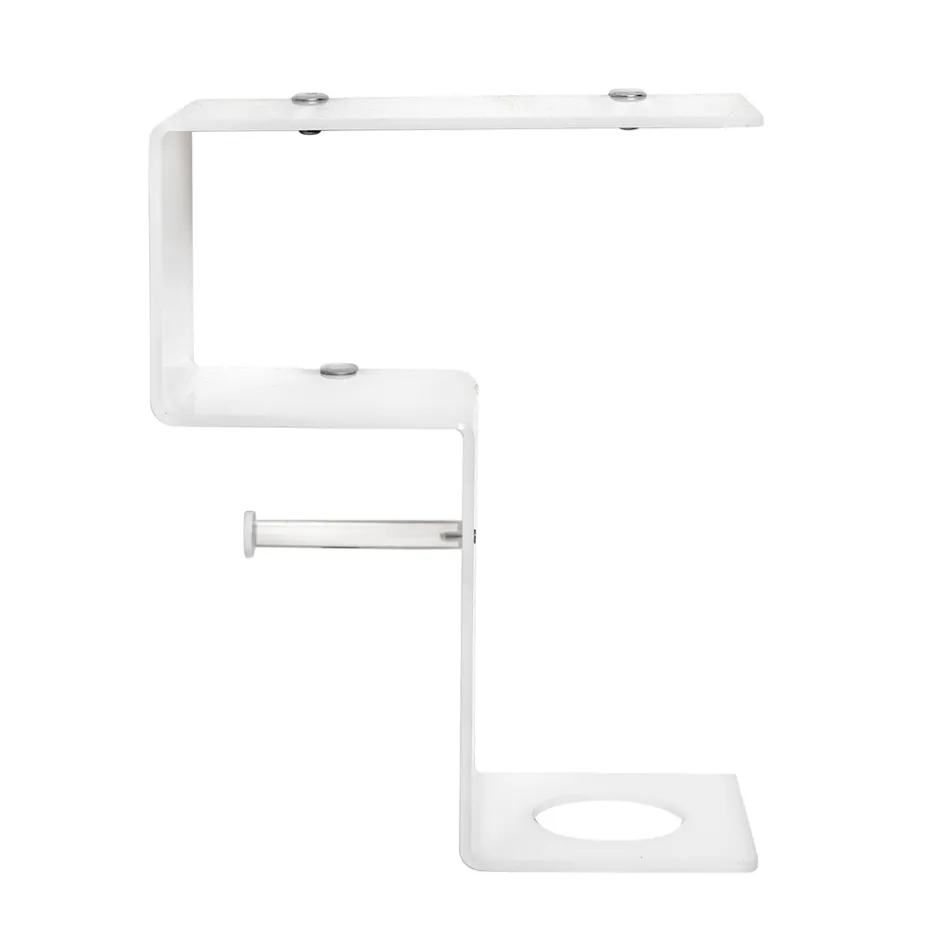 Bathroom Shelf with Roll Holder and Toilet Brush Holder Made in Italy - Scrooge Viadurini