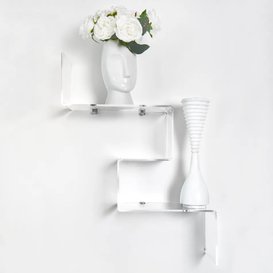 Transparent Plexiglass Object Shelf Made in Italy - Mufasa Viadurini