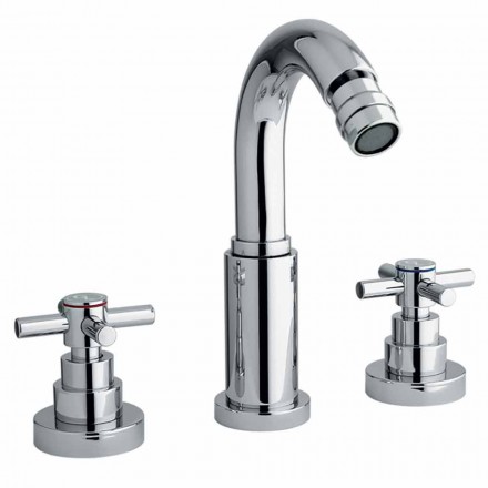 Classic 3-Hole Mixer in Chromed Brass Made in Italy - Zumbo Viadurini