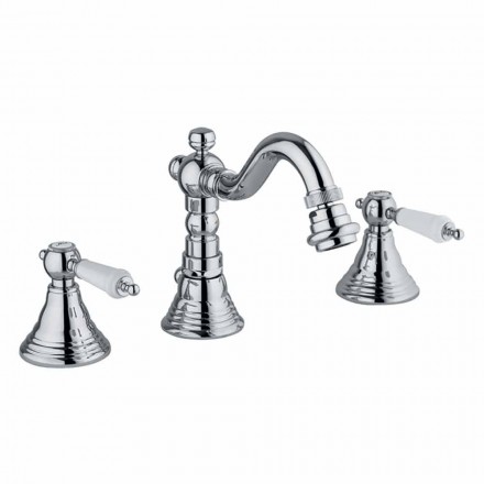 3-Hole Mixer for Bidet in Brass Classic Design Made in Italy - Shelly Viadurini