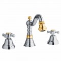 3-Hole Bidet Mixer in Brass Classic Design Made in Italy - Lisca