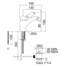 Classic Style Bidet Mixer in Handmade Brass with Lever - Noriana Viadurini