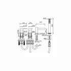 4 Hole Bathtub Mixer with Waterfall Spout Made in Italy - Panela Viadurini