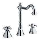 Classic 3-Hole Mixer for Washbasin in Brass Made in Italy - Lisca Viadurini