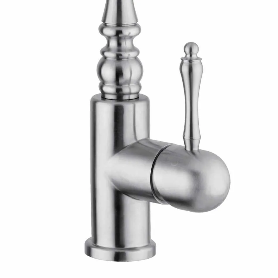 Classic Stainless Steel Kitchen Sink Mixer Made in Italy - Gift Viadurini