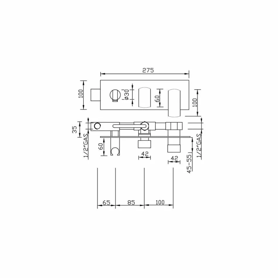 Modern Design Built-in Shower Mixer in Brass Made in Italy - Sika Viadurini