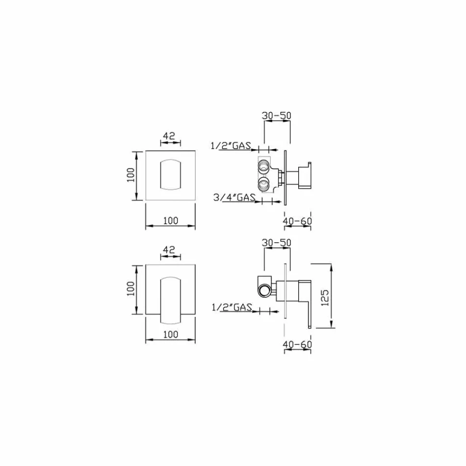 Shower mixer with 5-way diverter Made in Italy - Sika Viadurini