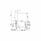 Bathroom basin mixer with spout 170 mm centre distance Made in Italy - Medida Viadurini