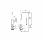 High Swivel Spout Design Bathroom Sink Mixer Made in Italy - Panela Viadurini