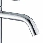 Bathroom Basin Mixer in Chromed Brass Modern Design Made in Itlay - Liro Viadurini
