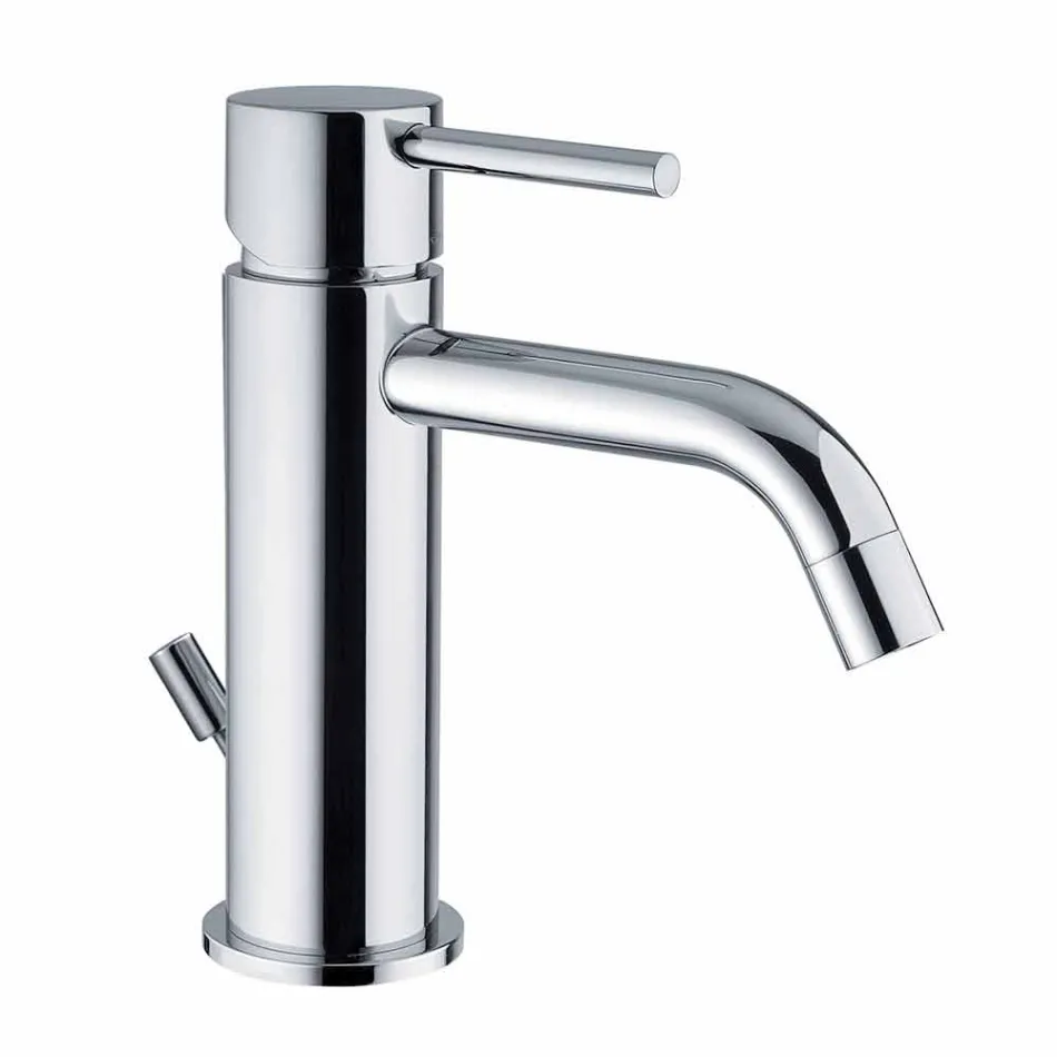 Bathroom Basin Mixer in Chromed Brass Modern Design Made in Itlay - Liro Viadurini