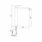 Extended Bathroom Basin Mixer H 268 mm Without Drain Made in Italy - Galla Viadurini