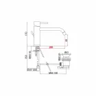 Basin Mixer with Spout 200 mm Centre Distance in Brass Made in Italy - Liro Viadurini