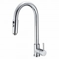 Kitchen Sink Mixer with Adjustable Hose and Hand Shower Made in Italy - Cormo