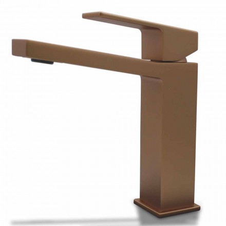 Modern Basin Mixer in Chrome or Colored Brass Square Design - Zago Viadurini